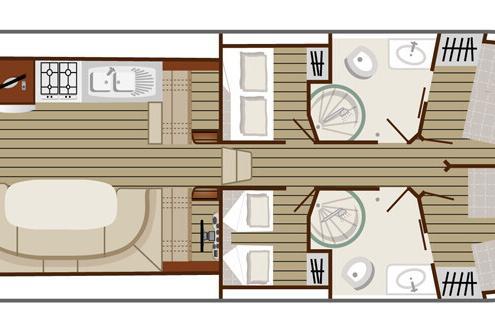 Hausboot Nicols Octo Grundriss