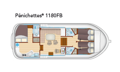 Hausboot Penichette 1180FB Grundriss