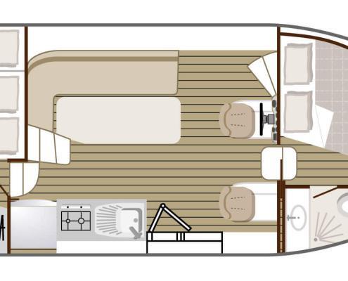 Hausboot Nicols 900 Grundriss