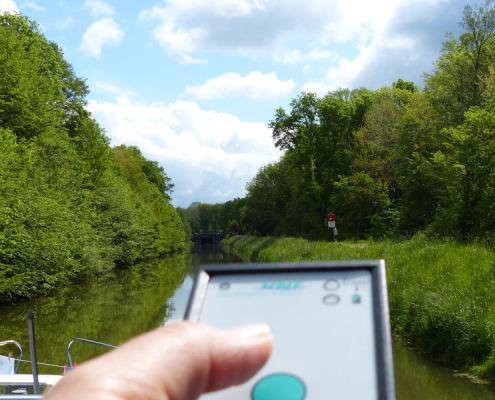 Fernbedienung der Schleusen auf dem Canal de Vosges