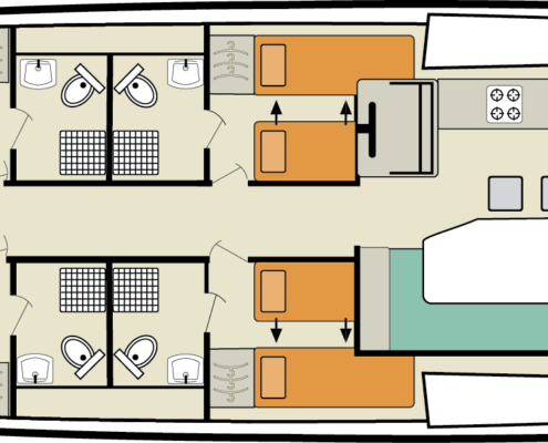 Hausboot Horizon 5 Grundriss