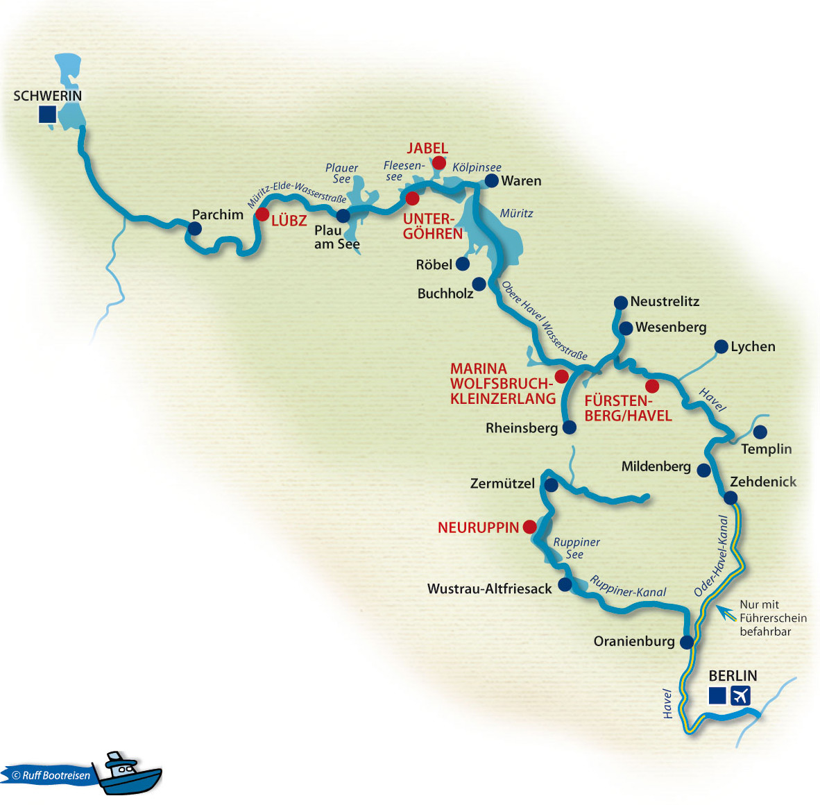 Gewässerkarte in Aquitanien: Lot und Baise