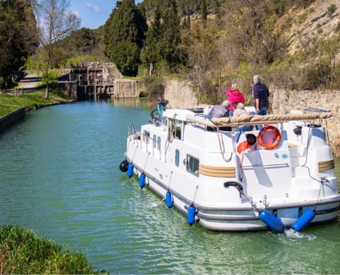 Hintere Terrasse der Penichette Neo