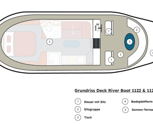 Grundriss Deck der Riverboat 1122