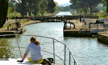 Canal du Midi Rundschleuse bei Homps