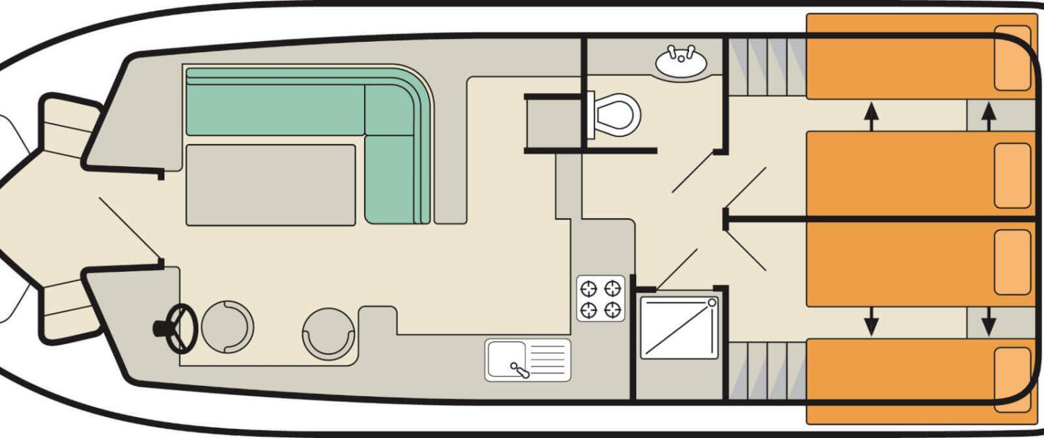 Hausboot Tango Grundriss