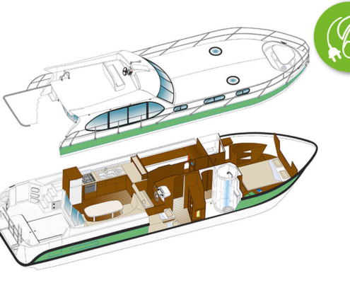 Hausboot Nicols Sixto Green Querschnitt