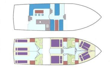 Hausboot Poseidon Elite Grundriss