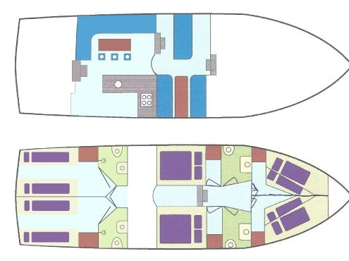 Hausboot Poseidon Elite Grundriss